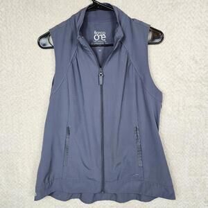 Barco One Uniform Scrub Top Womens Gray Vest Zip Size Medium